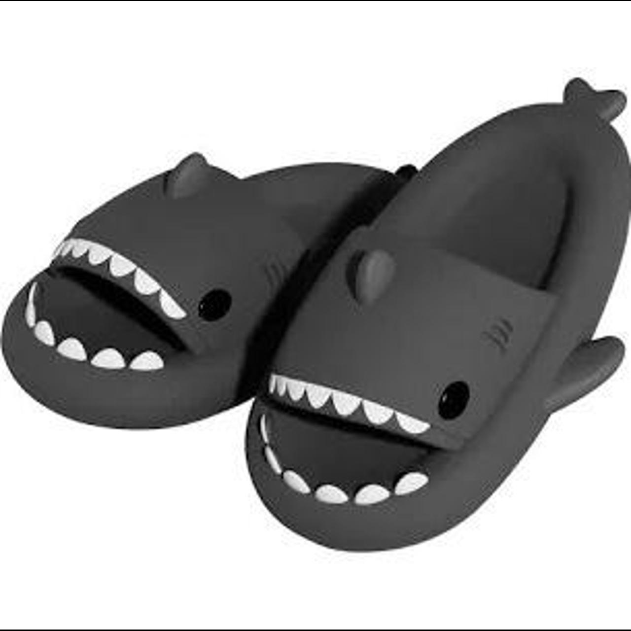 Shark slides black Depop