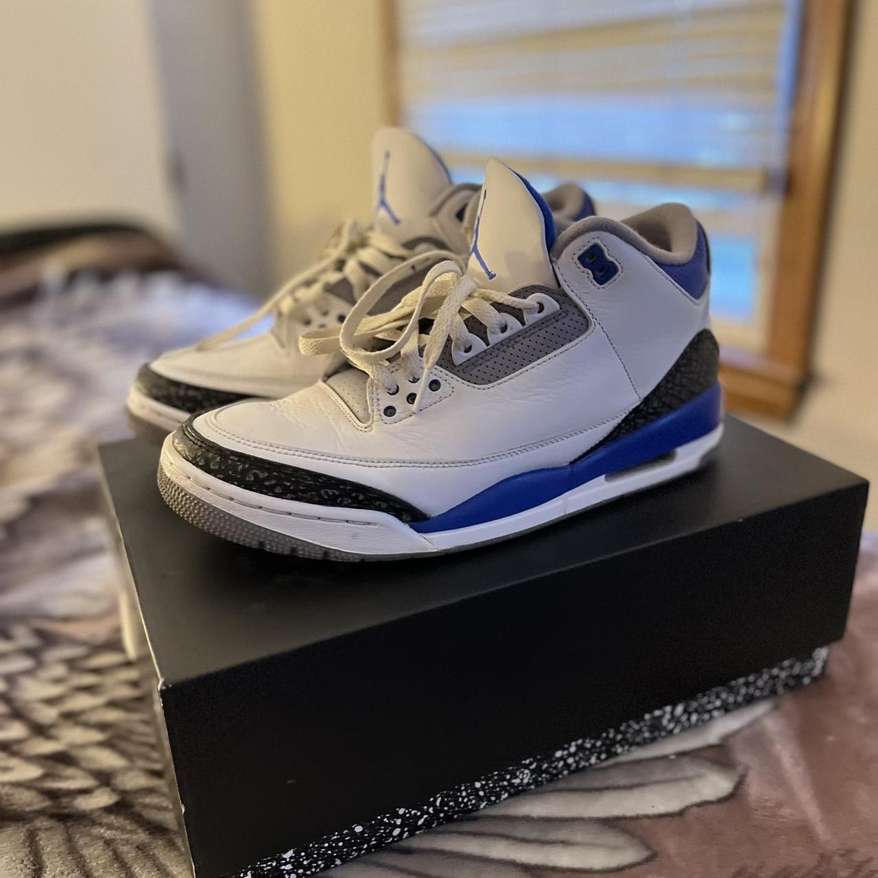 mens air jordan 3 retro white racer blue