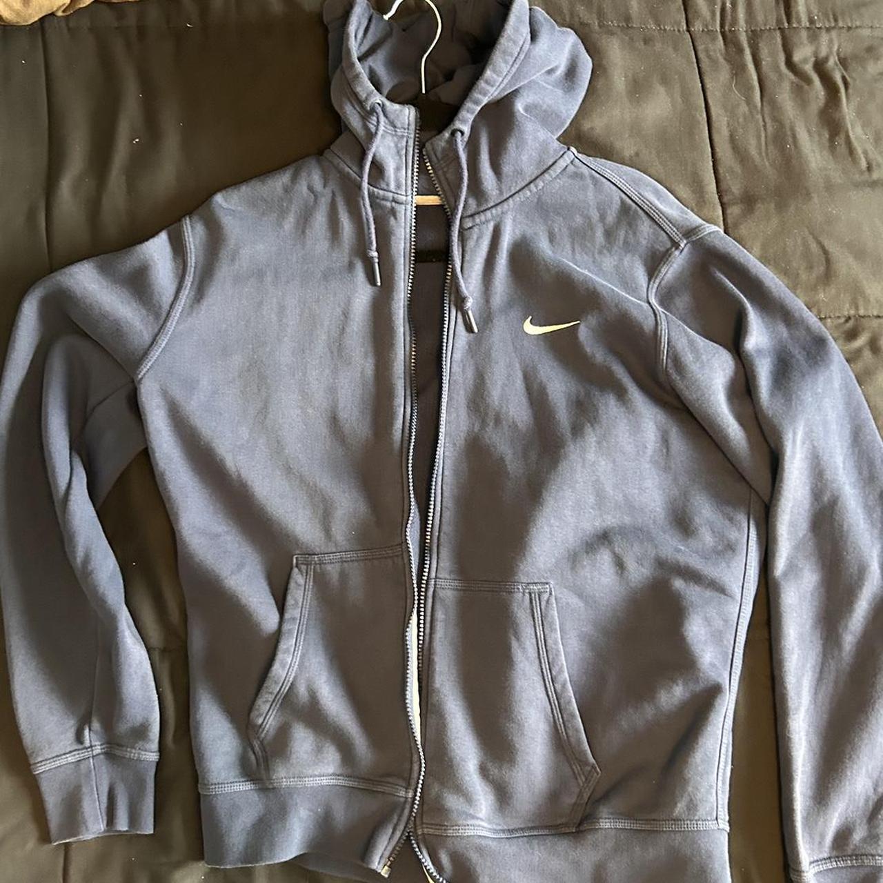 Navy Blue Nike Sweatshirt (missing zipper) - Depop