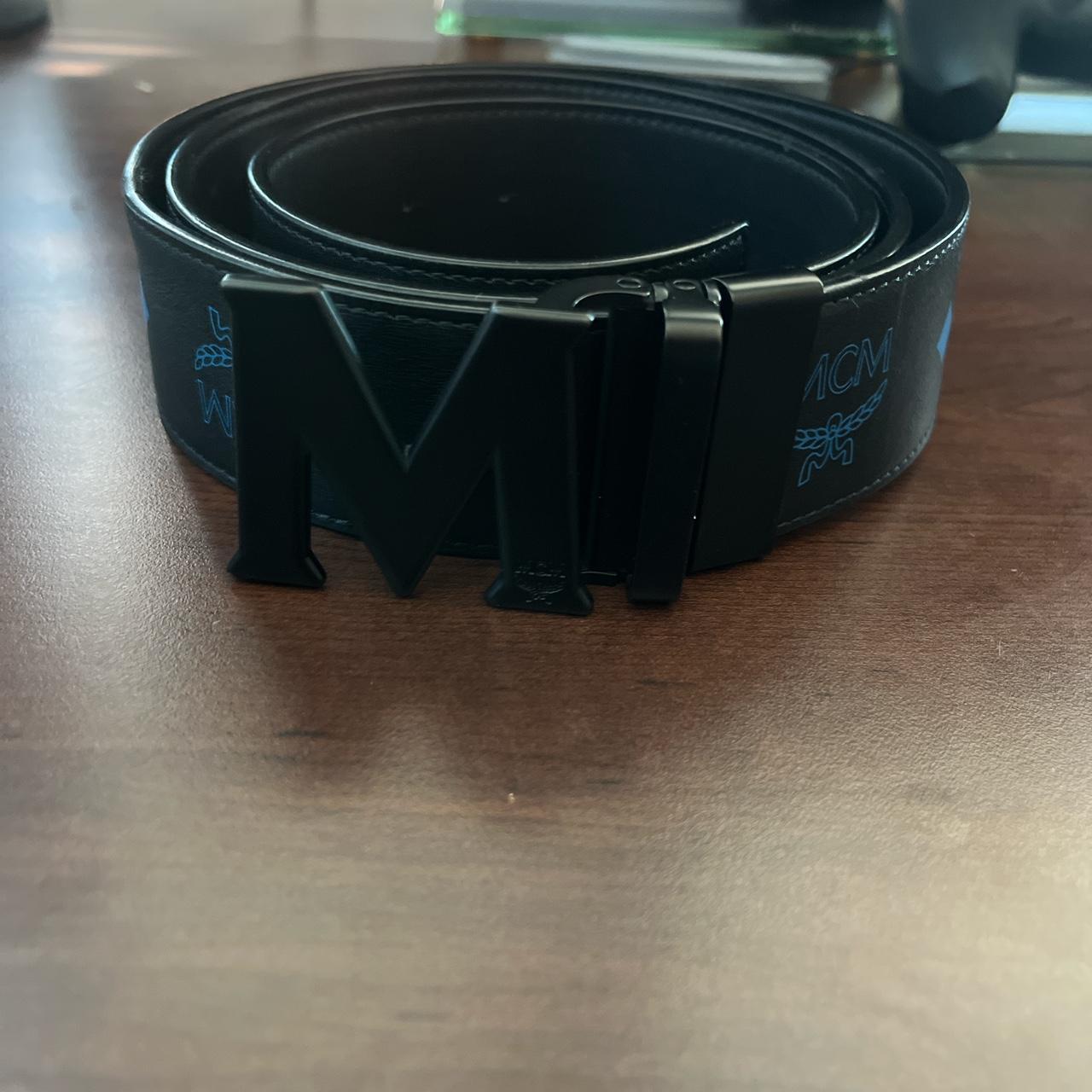 Mcm belt hotsell blue and black