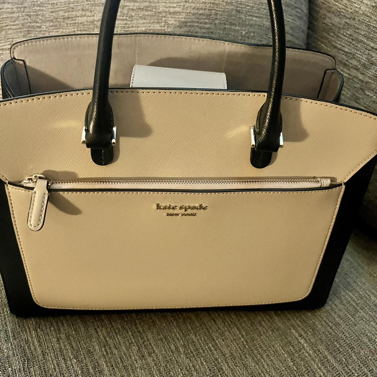 Kate Spade Two Tone Black And selling Tan Satchel Purse