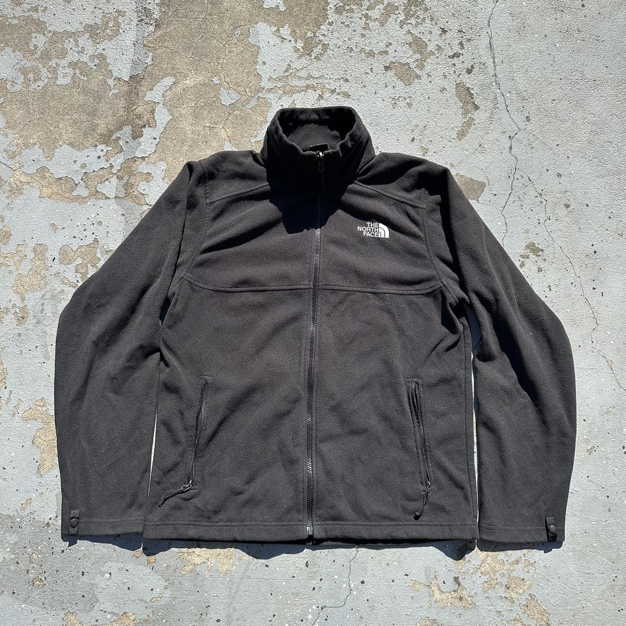 Vintage The North Face Fleece Jacket Black Zip... - Depop