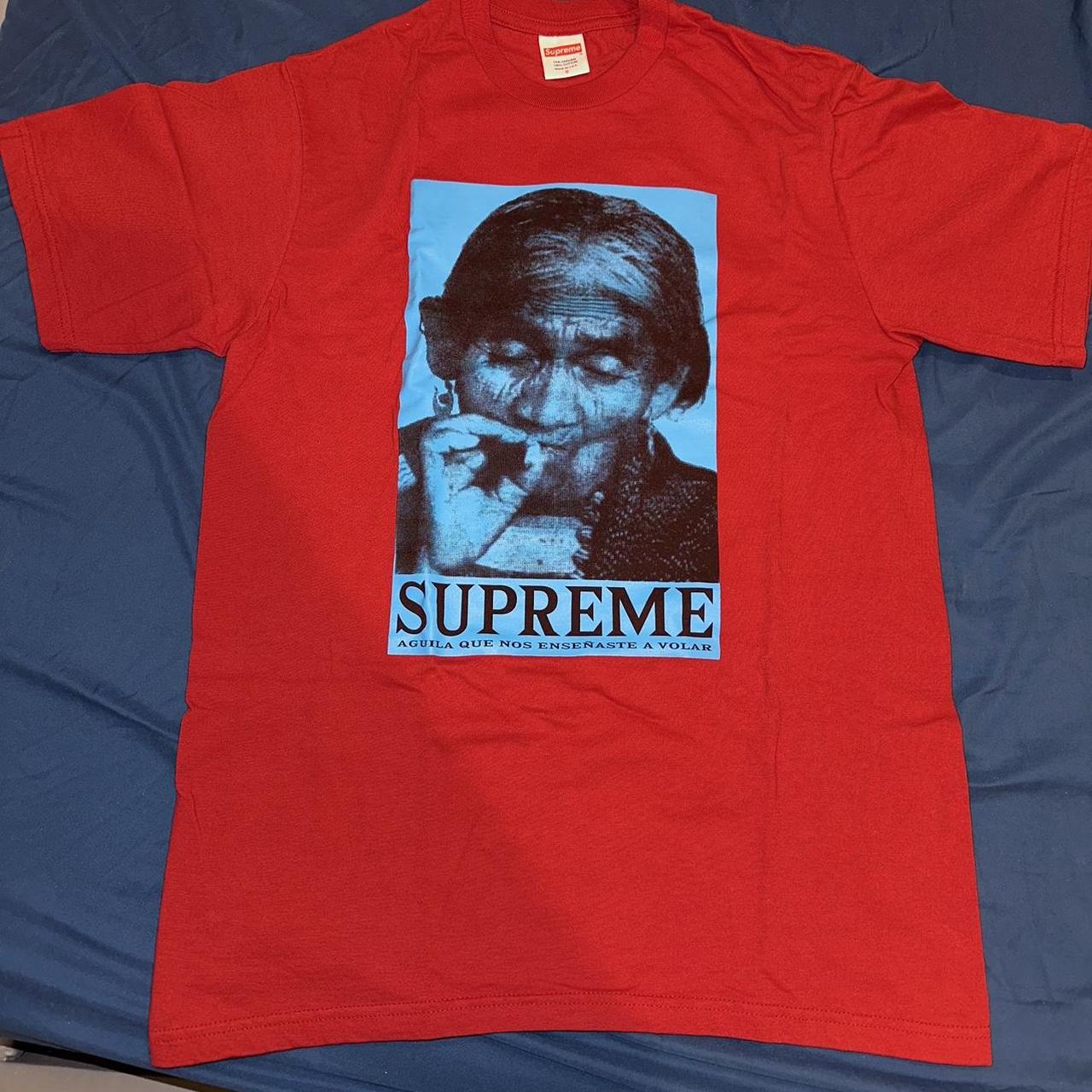 Supreme Aguila Tee in red Looks brand new, barely... - Depop