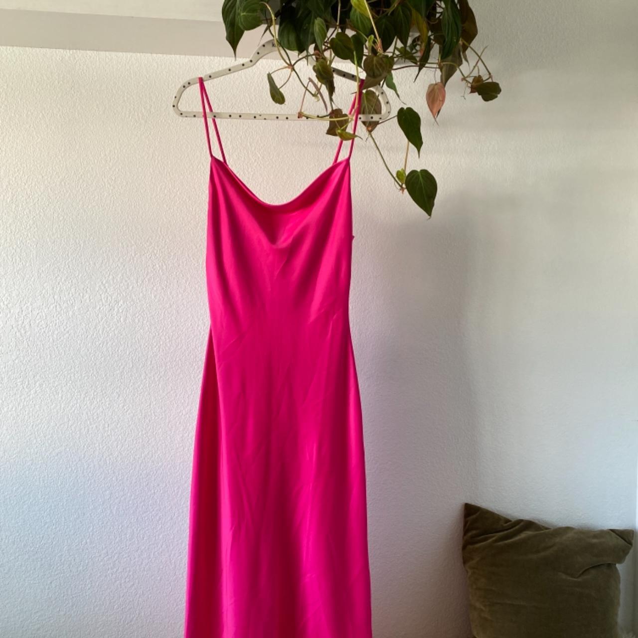 Gorgeous hot pink satin slip dress Forever 21 but... - Depop