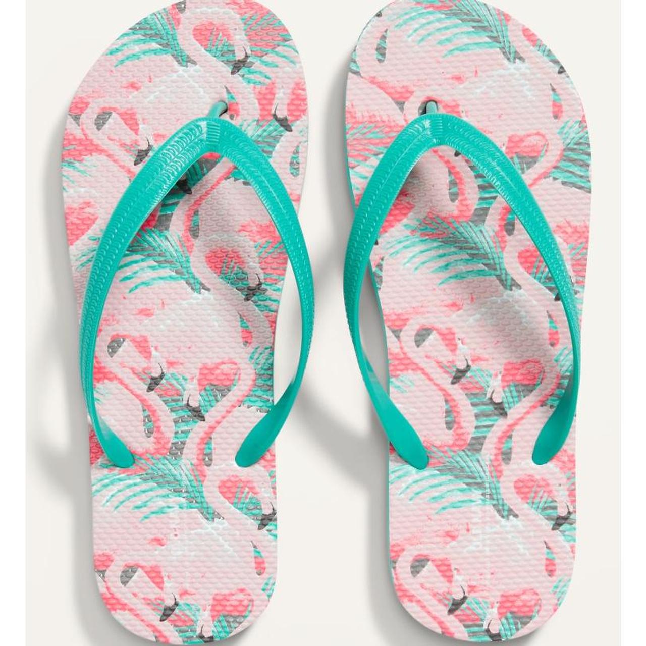 Old Navy Flamingo Printed Flip Flops Summer Depop