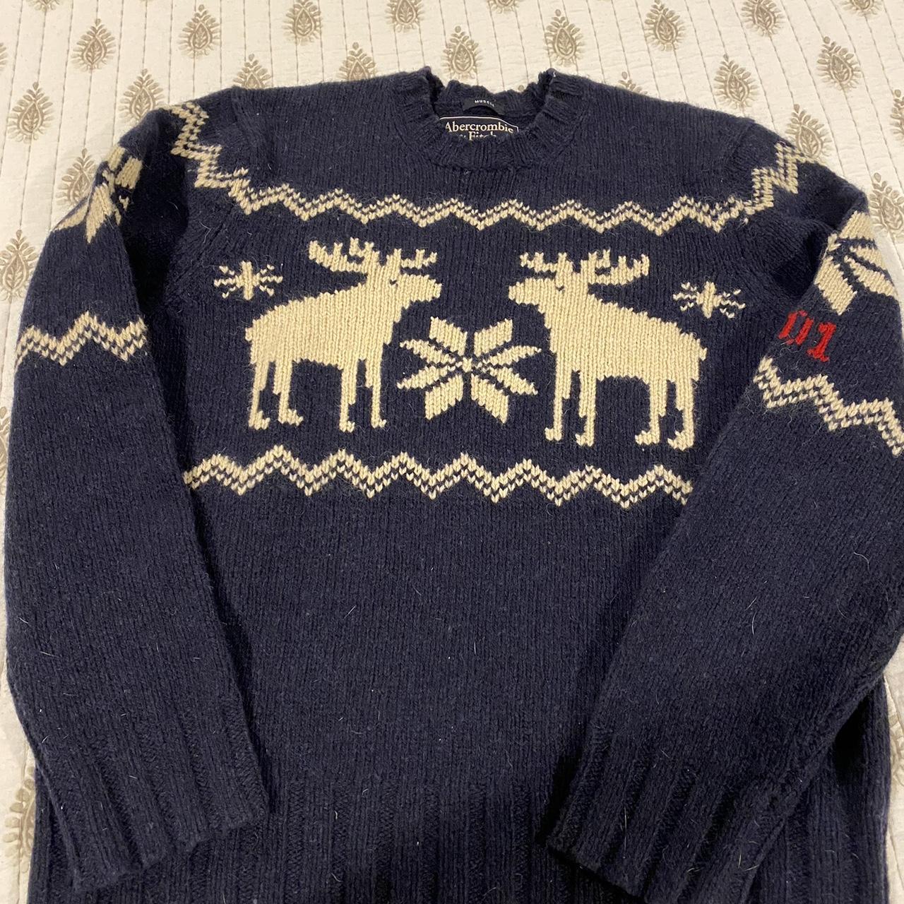 Vintage Abercrombie Fitch navy and cream Christmas. Depop