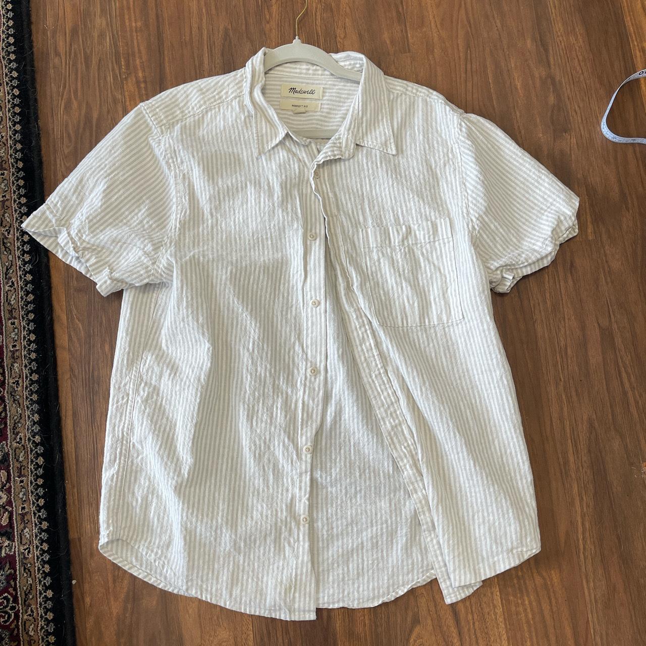 Madewell Linen Button up only worn once ptp... - Depop