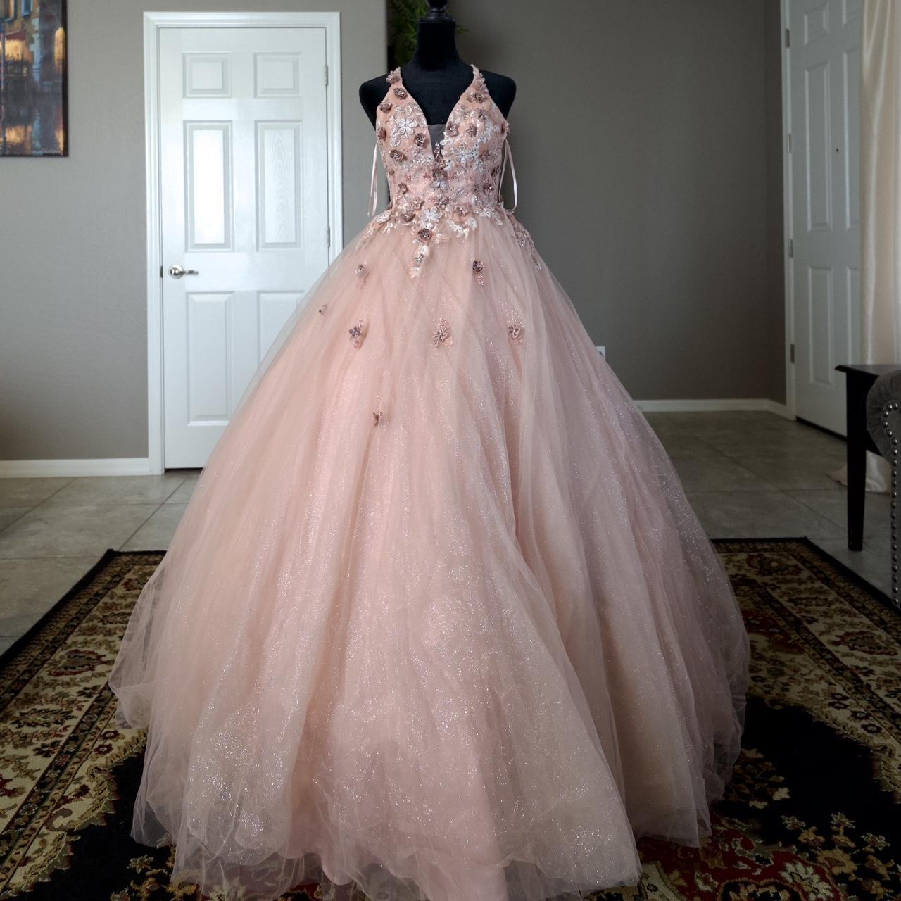 Light pink prom dress worn once in mint condition