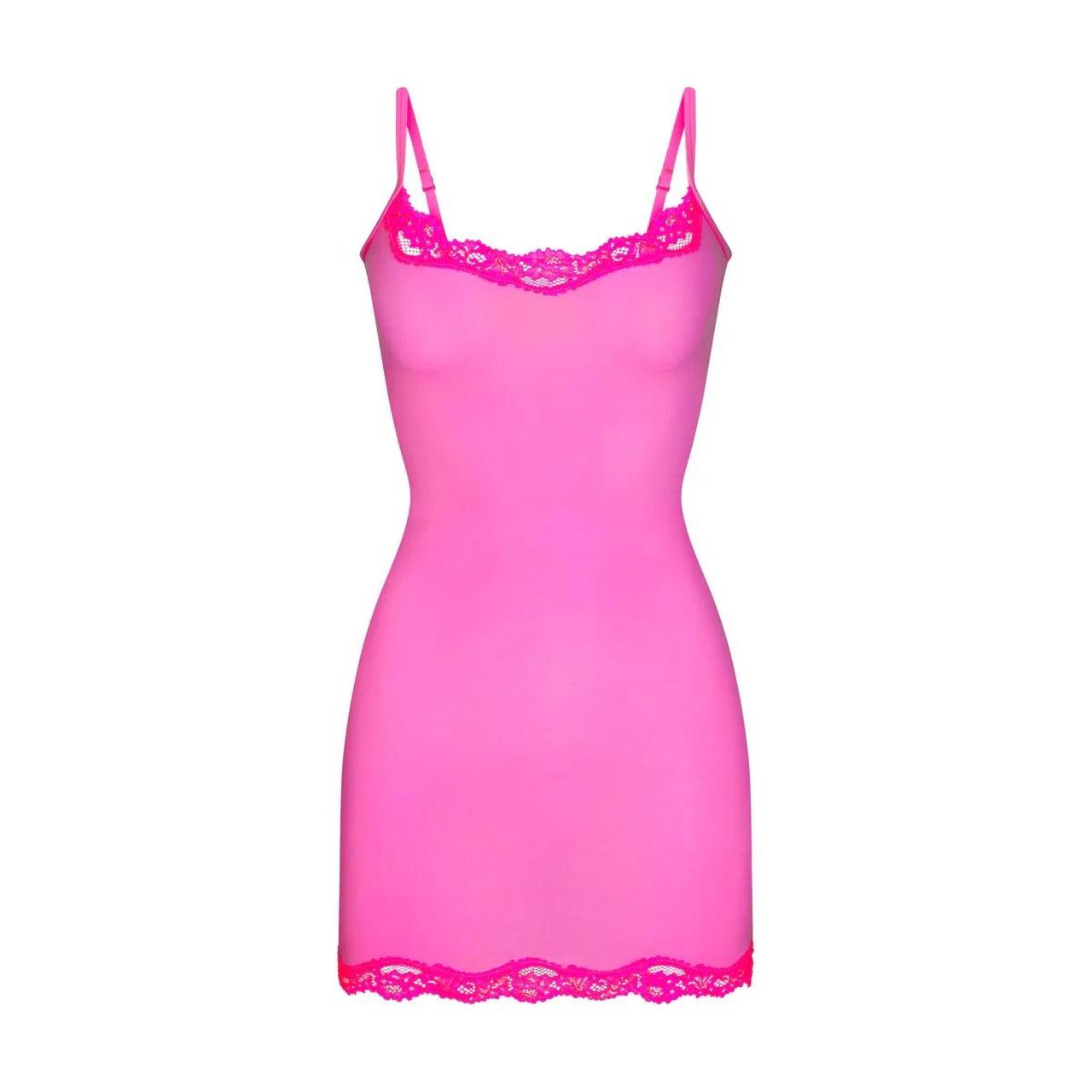 Skims Lace Trim Mini Dress - Depop