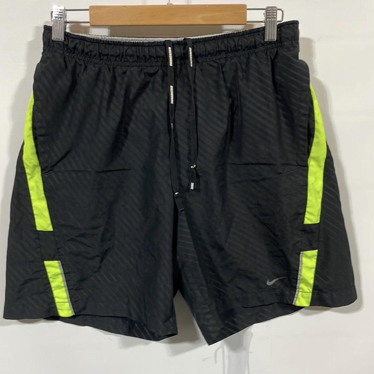 Lime green and shop black nike shorts