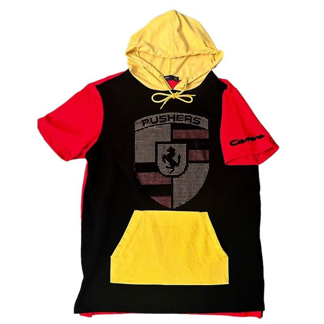 ジャケット Hashtag DDD Hooded short-sleeved sweater jacket Hudson Outerwear Short Sleeve Hooded Sweatshirt with | Depop