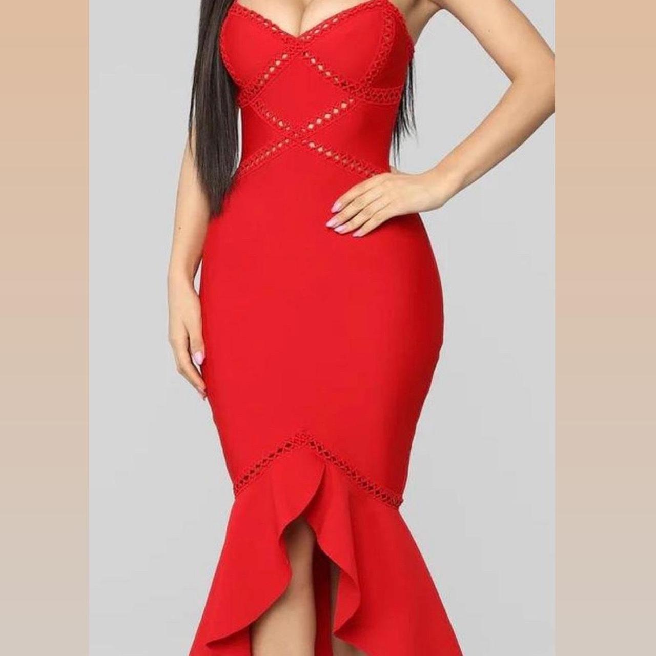 Fashion nova midi dress, size medium would fit a... Depop