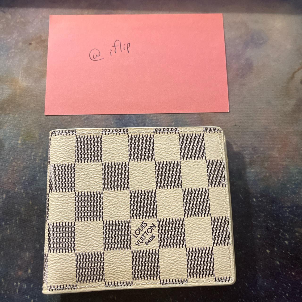 checkered louis vuitton wallet white