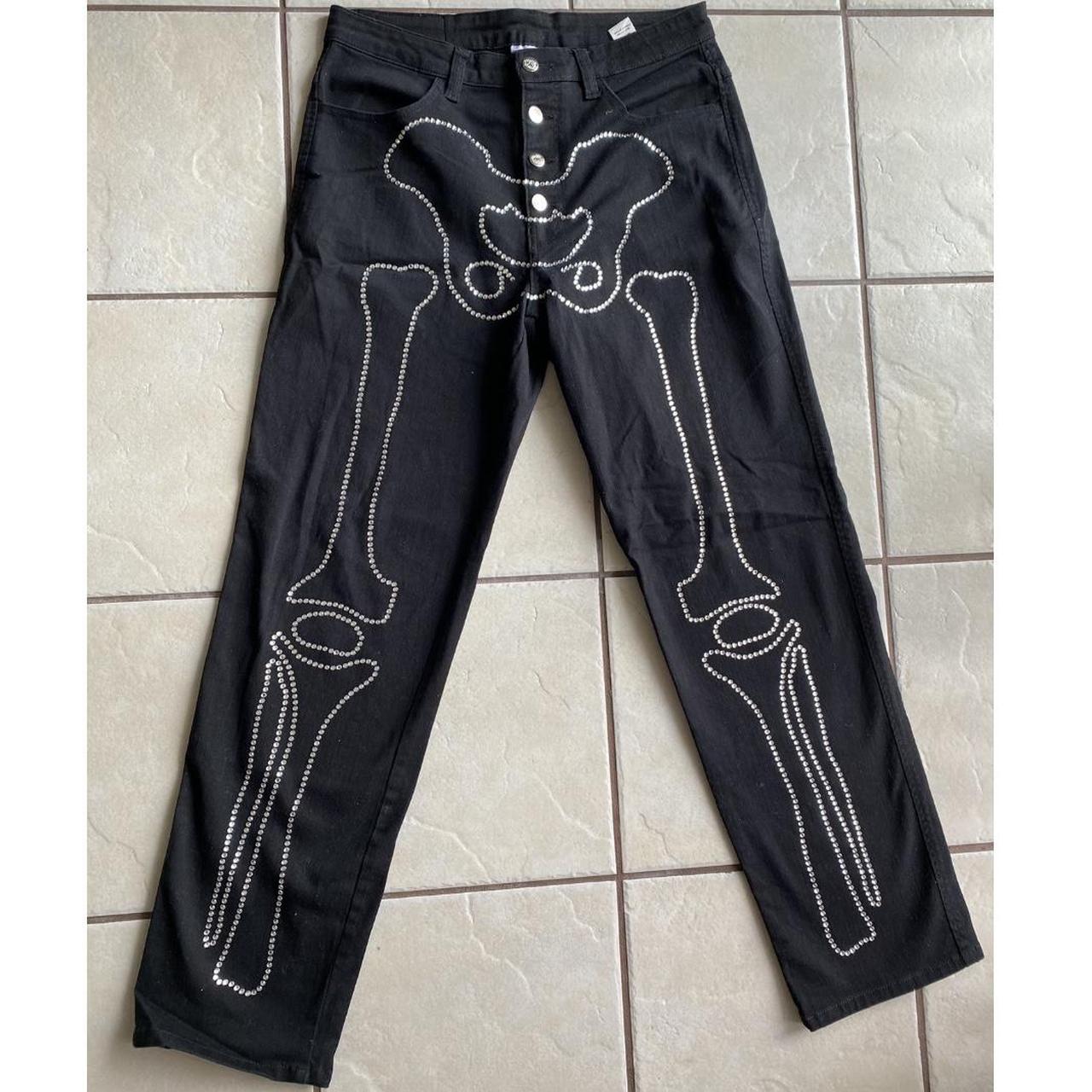 Salem7 Skeleton Black Denim Jeans