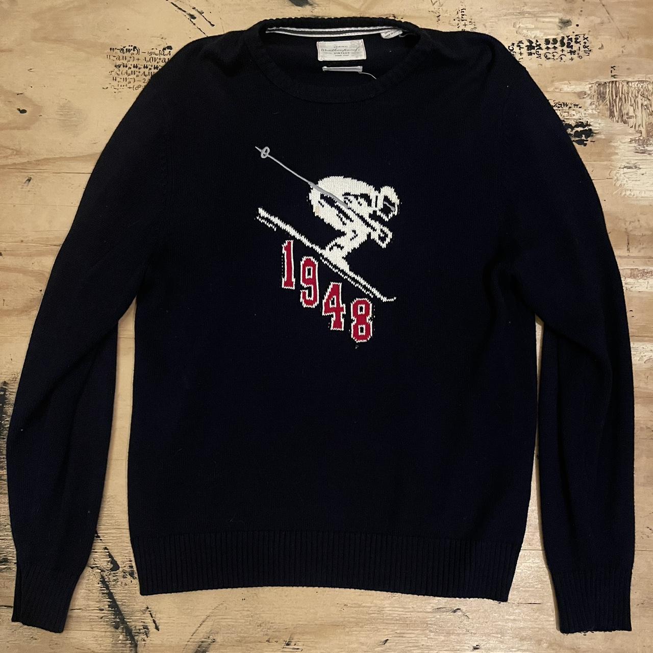 Navy woven cotton Weatherproof sweater #sweater... - Depop