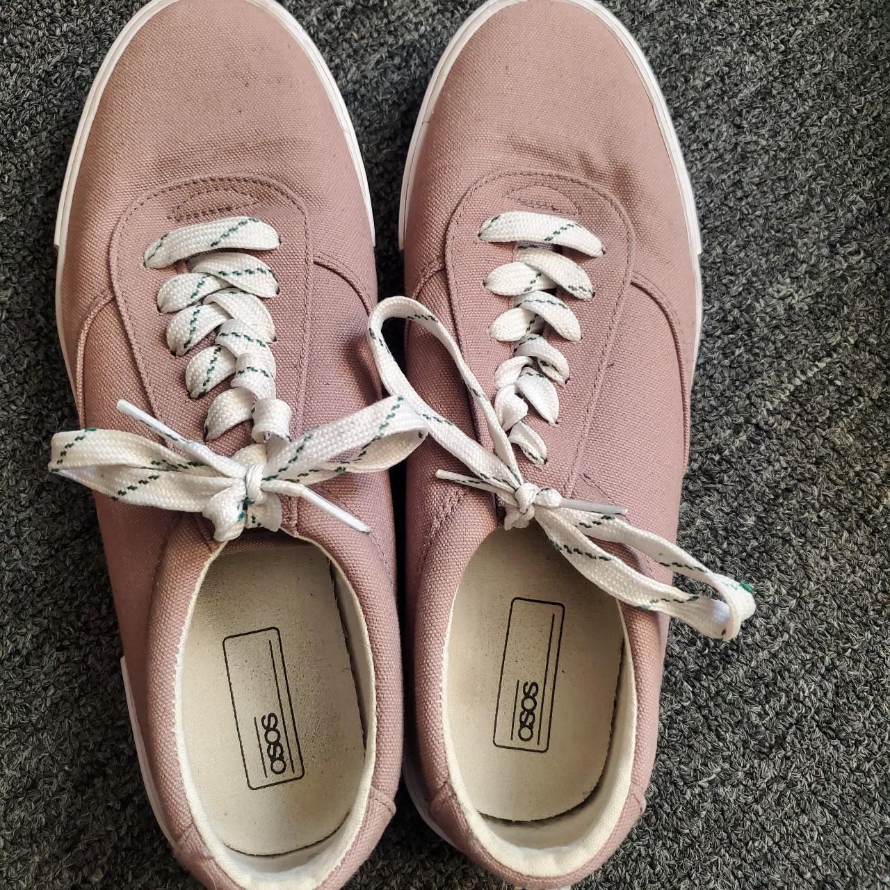 ASOS well worn Grey Plimsoll skater Sneakers in good... - Depop