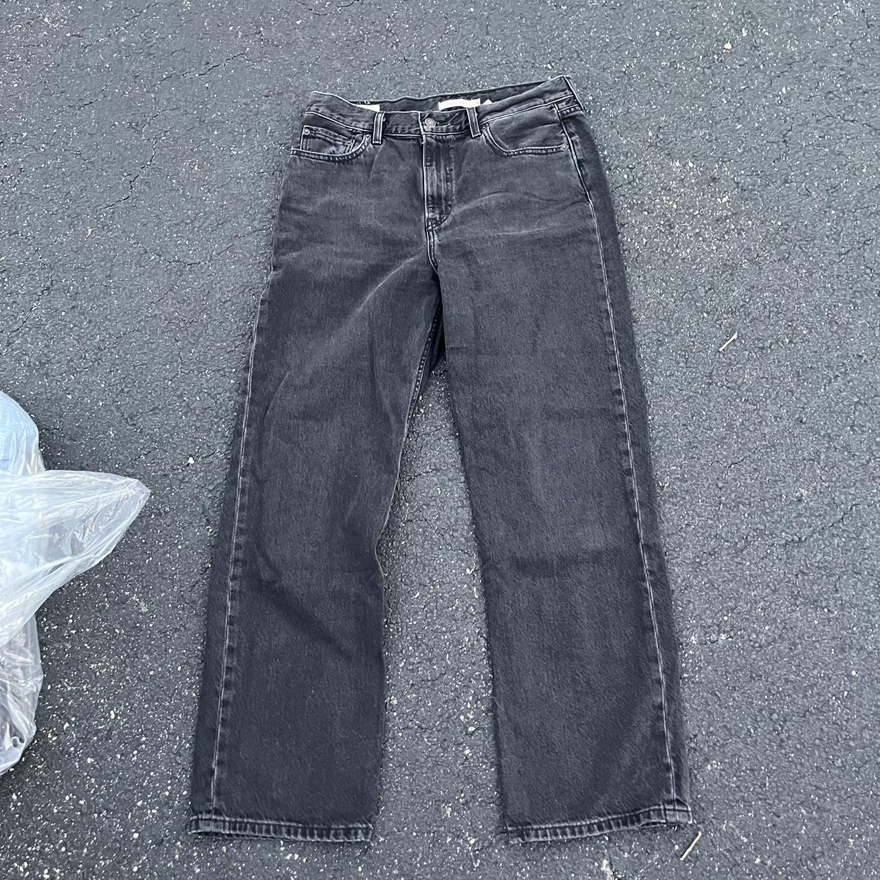 Dope Black Levi Jeans size 28wx30L with nice fade... - Depop
