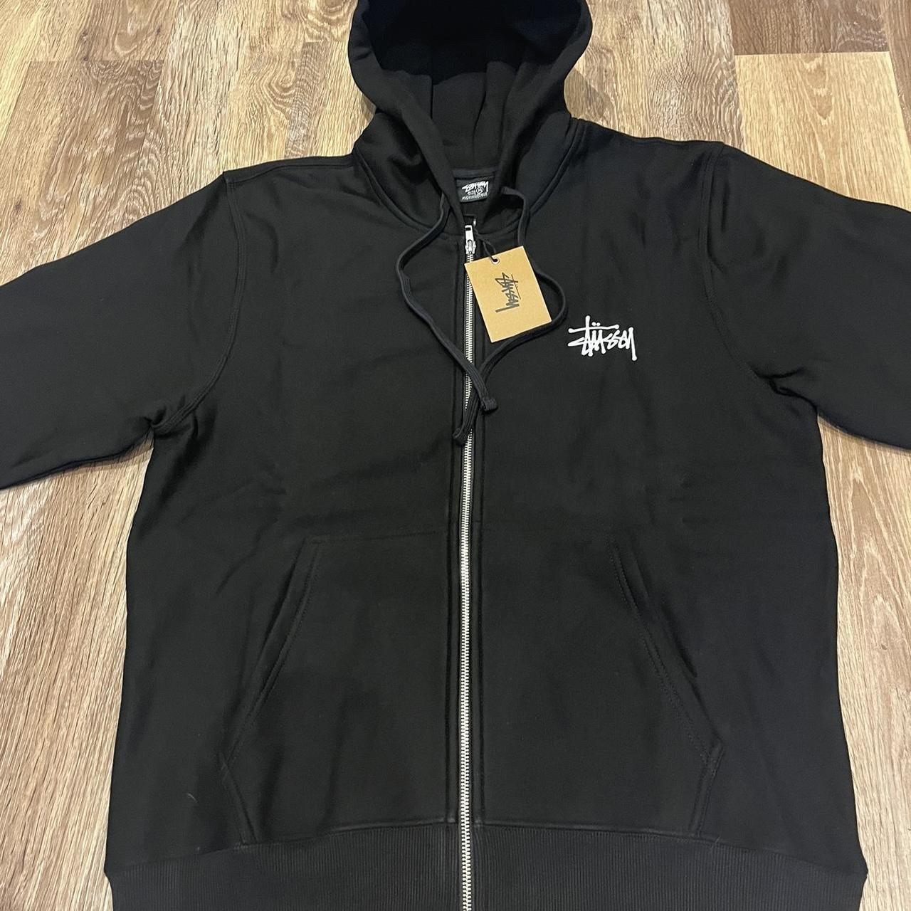 Stussy zip sale hoodie grey