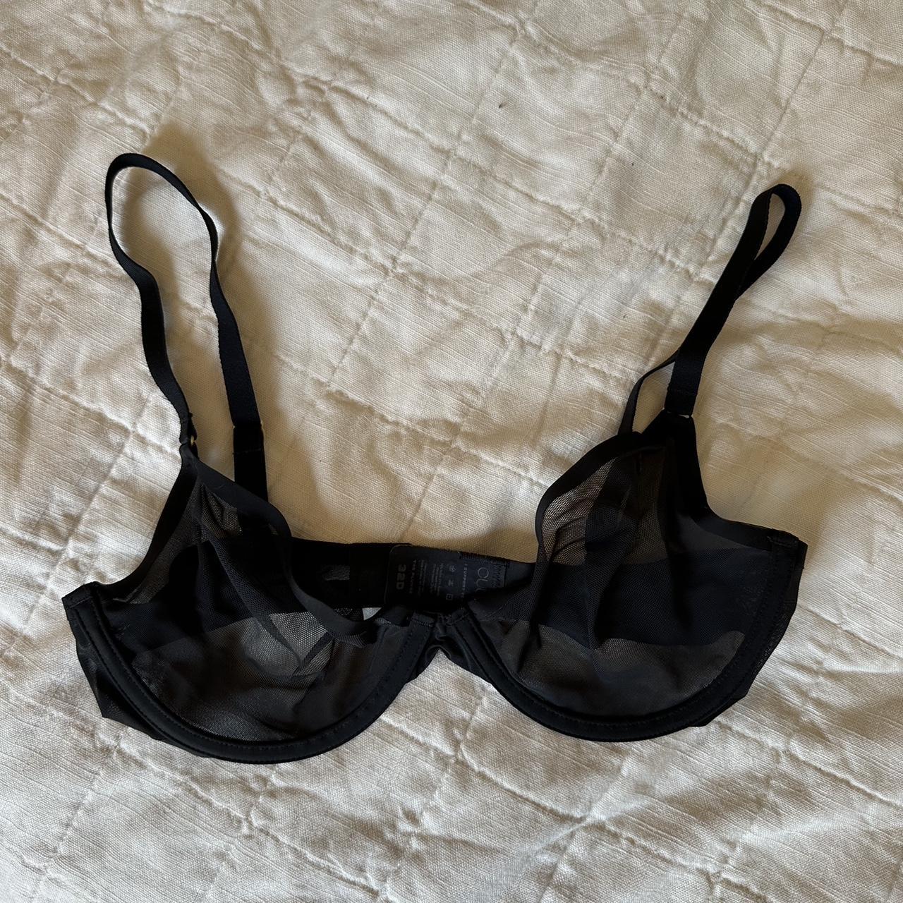 32D black Cuup bra, sheer material, brand new never... - Depop