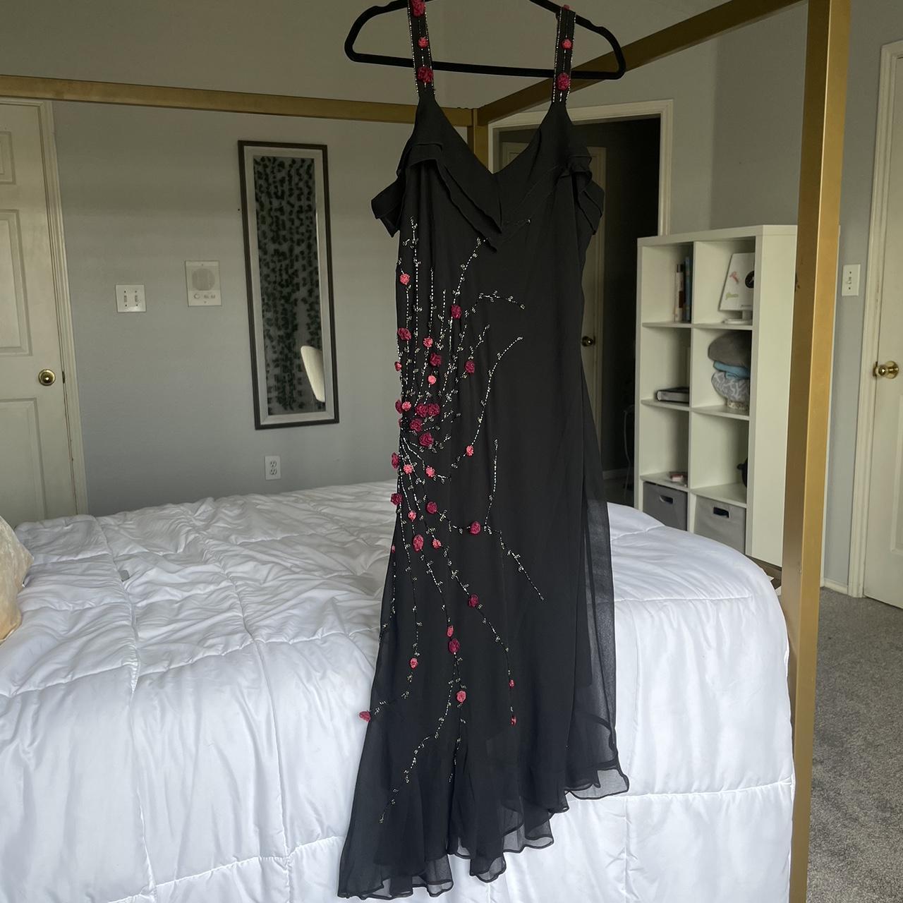 vintage beaded floral dress size (see photos for... Depop