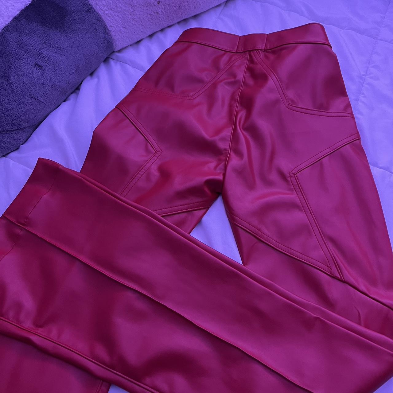 Red leather Revice pants (star on butt) Size 26 —... - Depop