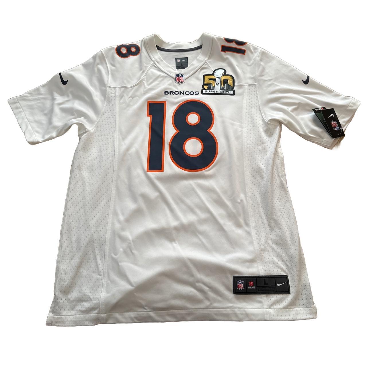 peyton manning super bowl 50 white broncos jersey