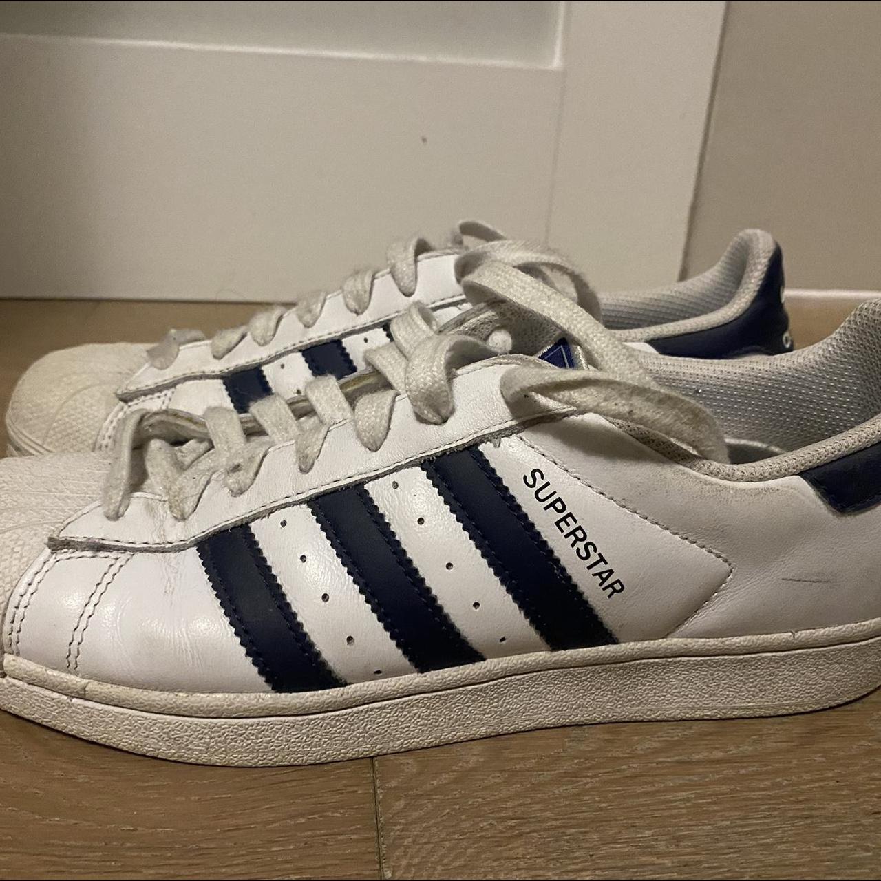 Adidas Superstar - Navy - Lightly Used - Size 7.5 Mens - Depop