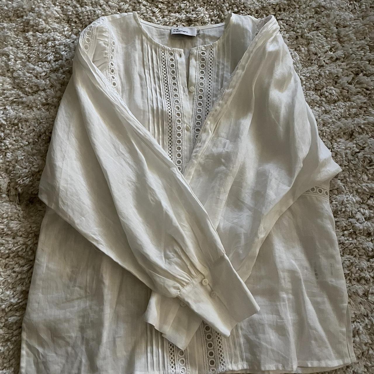 Zoe Kratzmann 100% ramie white blouse, button down... - Depop