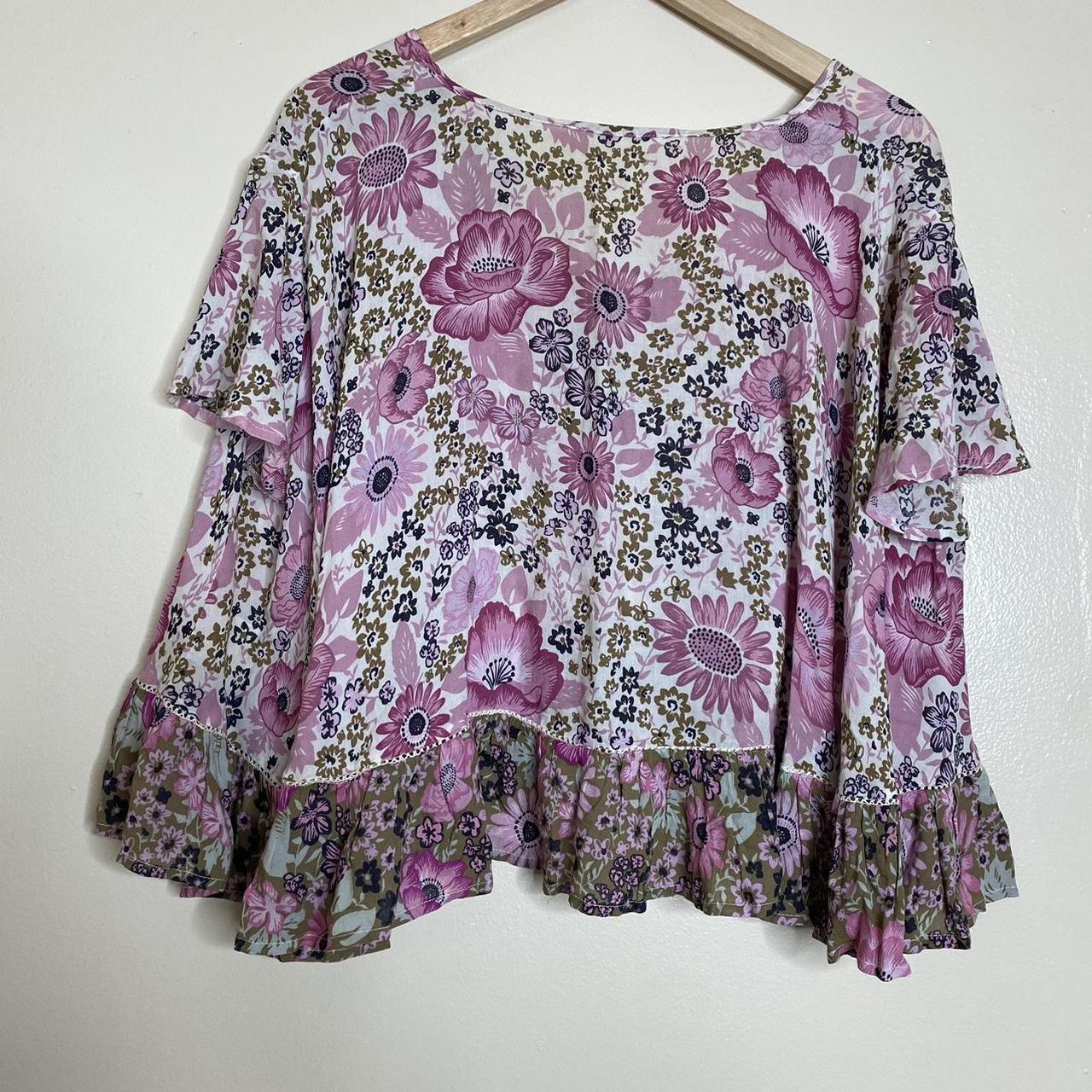 Outlet Spell And The Gypsy Collective Pink Desert Daisy Flutter Blouse Size Medium