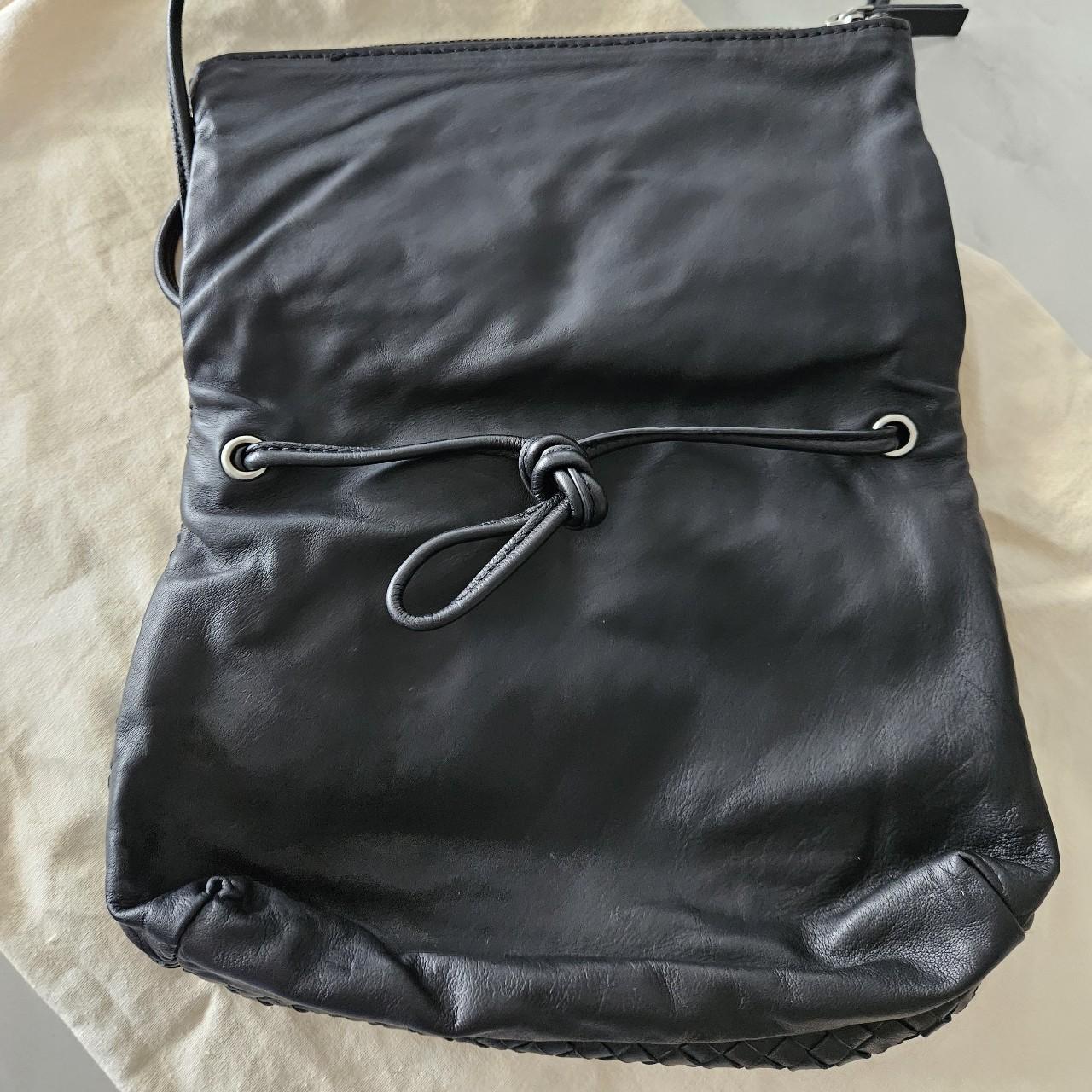 COS Woven Leather Cross Body Bag in BLACK Brand | Depop