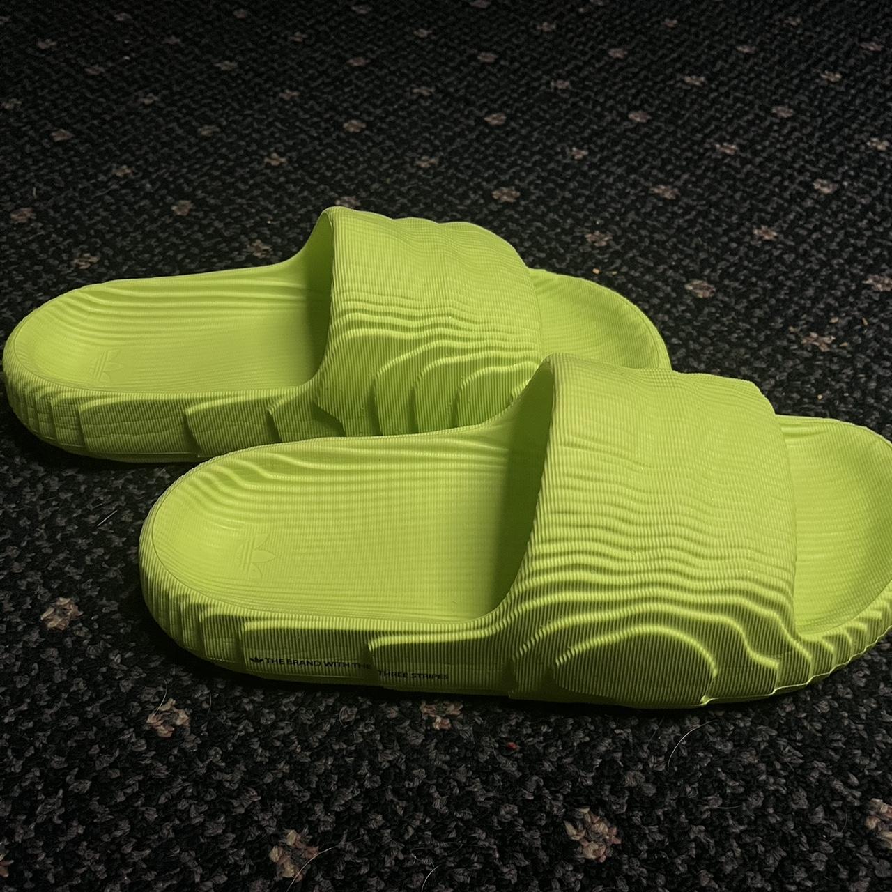 adidas neon yellow slides