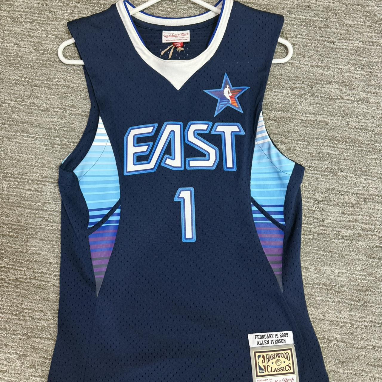 Mitchell & Ness Men's Top - Blue/Navy - XS – 100% authentic ALLEN IVERSON 2008-2009 Mitchell & …