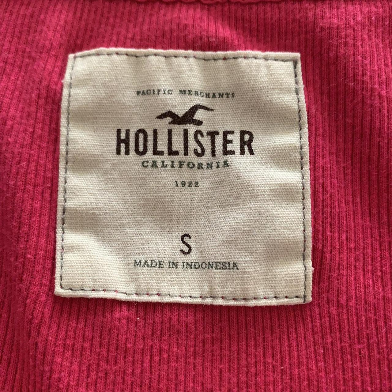 Hot Pink Hollister Henley Shirt 3/4th sleeves Very... Depop
