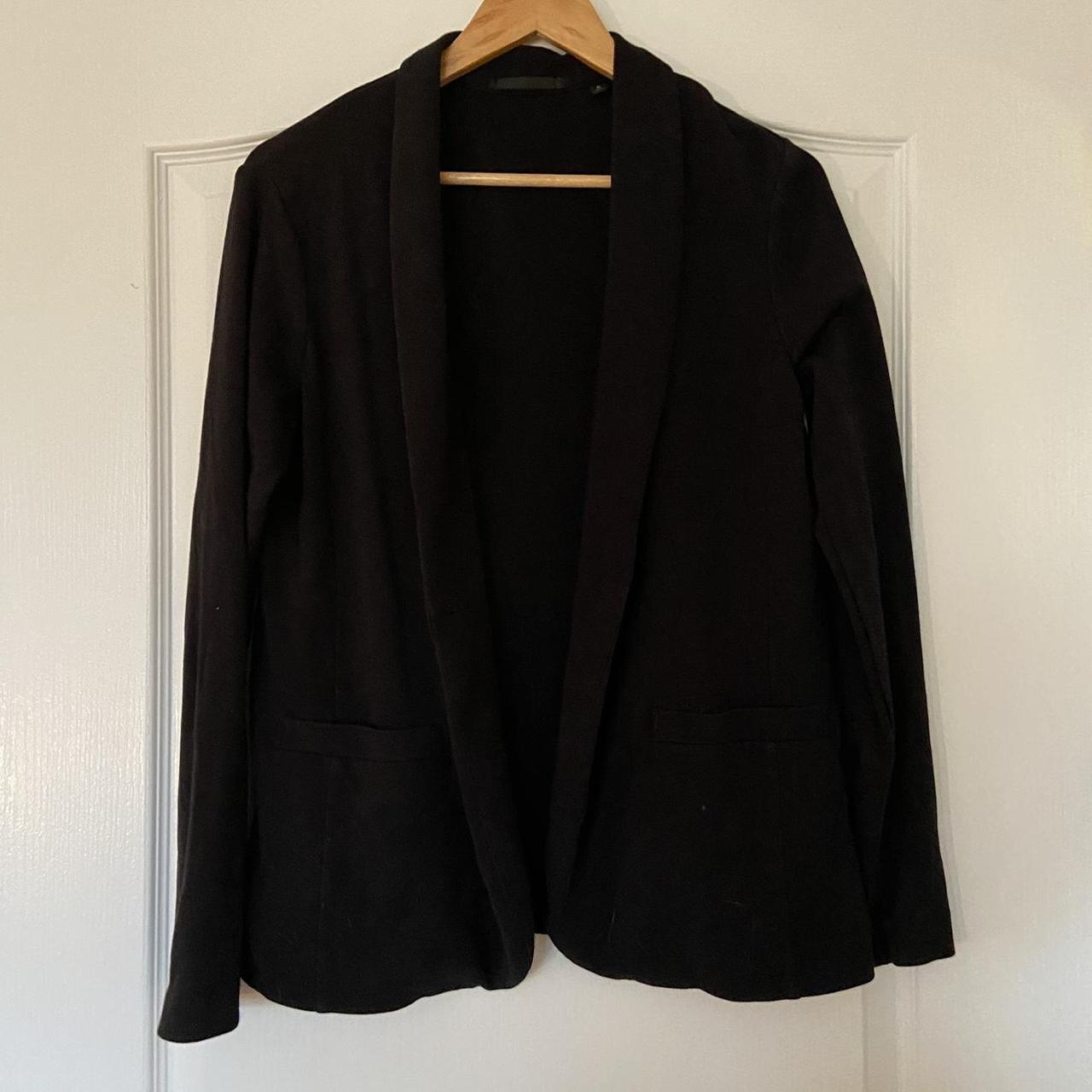 Black Uniqlo blazer. 55% cotton, 41% rayon, 4% spandex - Depop