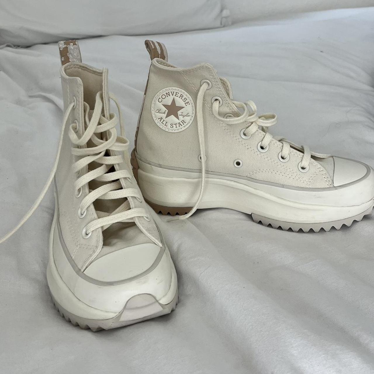 cream chunky converse size 6.5 women/ 5 men - Depop