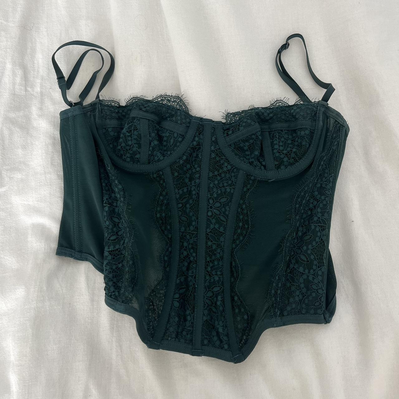Urban Outfitters Emerald green Corset top Depop