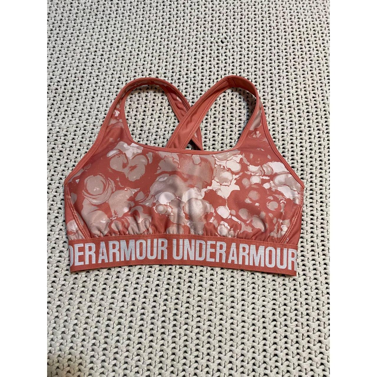 Under Armour sports bra size M salmon pink fully - Depop