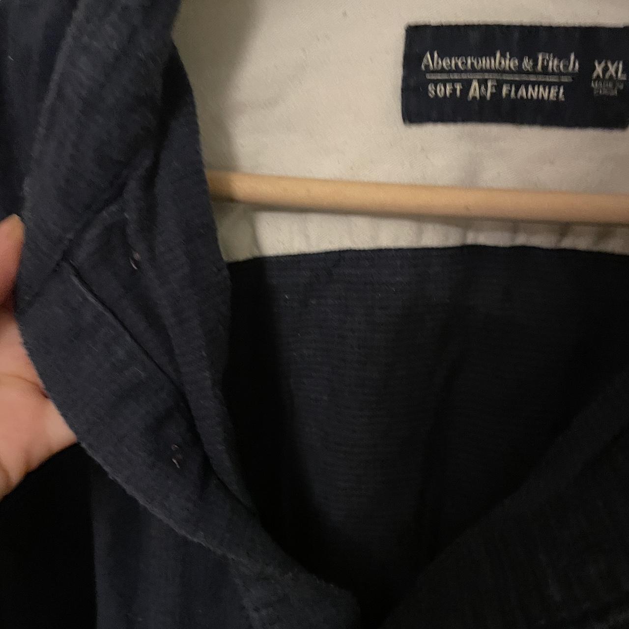 Men’s Abercrombie and fitch flannel shirt navy xxl - Depop