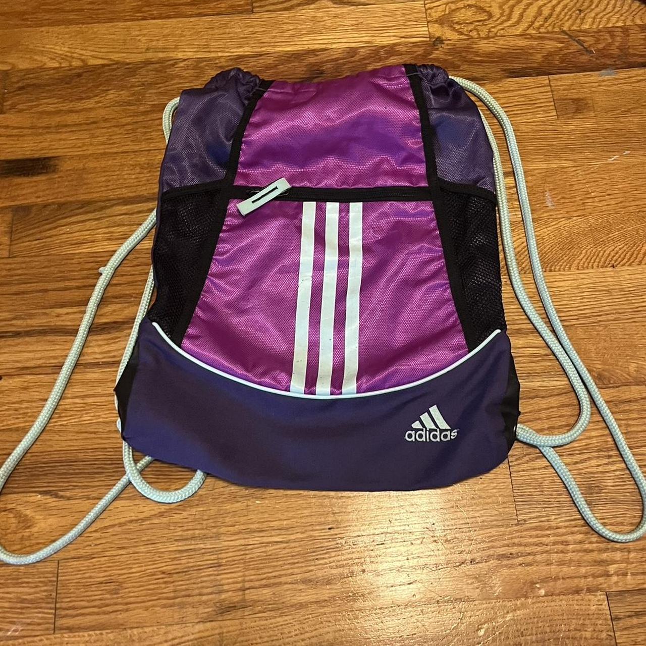 Adidas purple drawstring backpack sports Depop