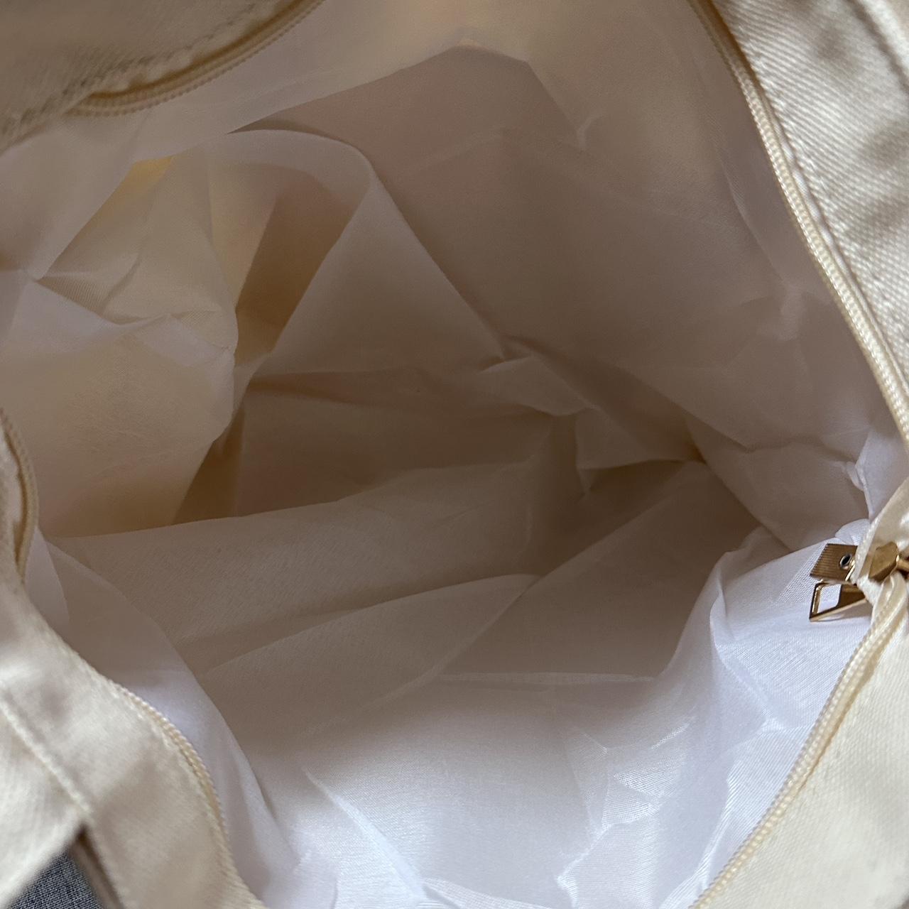 Cream tote bag with zipper 10.5 in x 11.5in x 3in - Depop