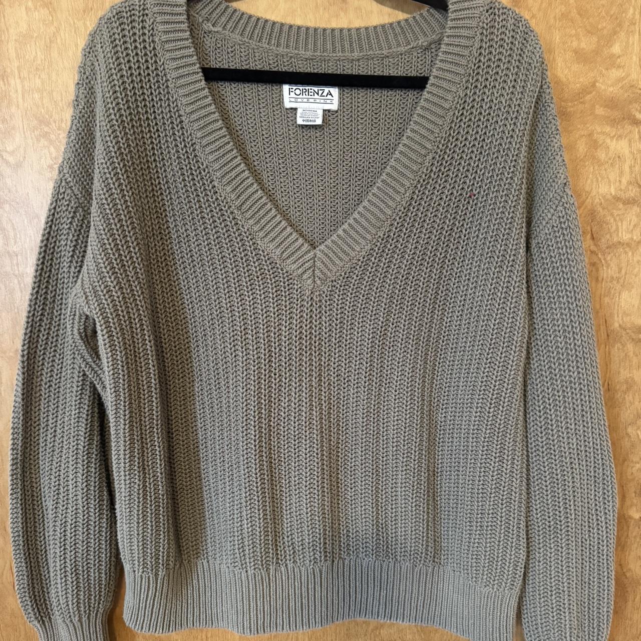 PINK Olive Green V Neck Sweater PINK Depop