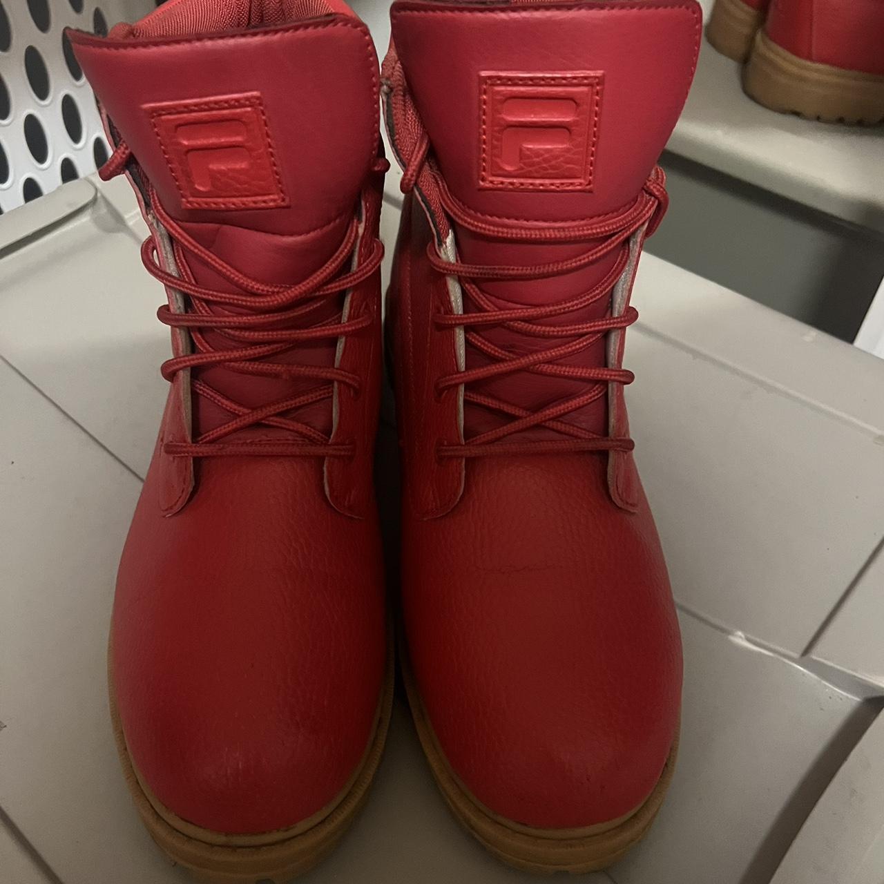 Men's Red Fila Boots NEW #fila #filaboots Depop