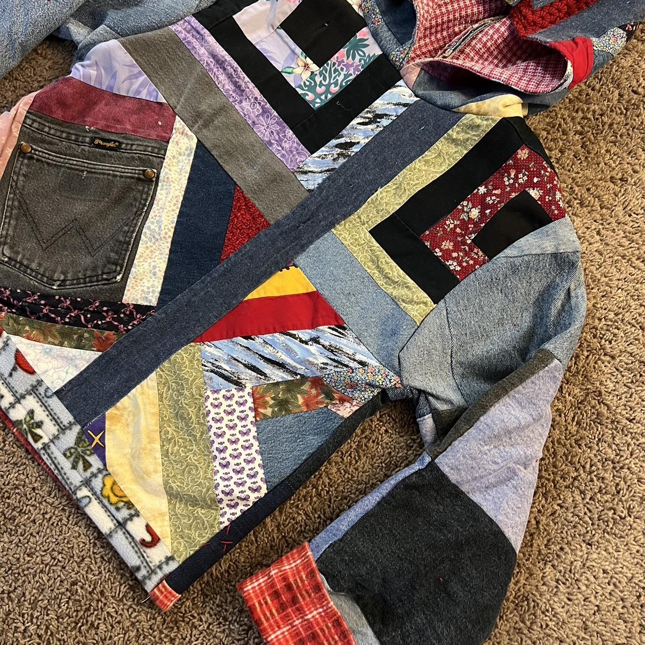 Quilt hoodie, made from a repurposed vintage quilt!! | Depop
