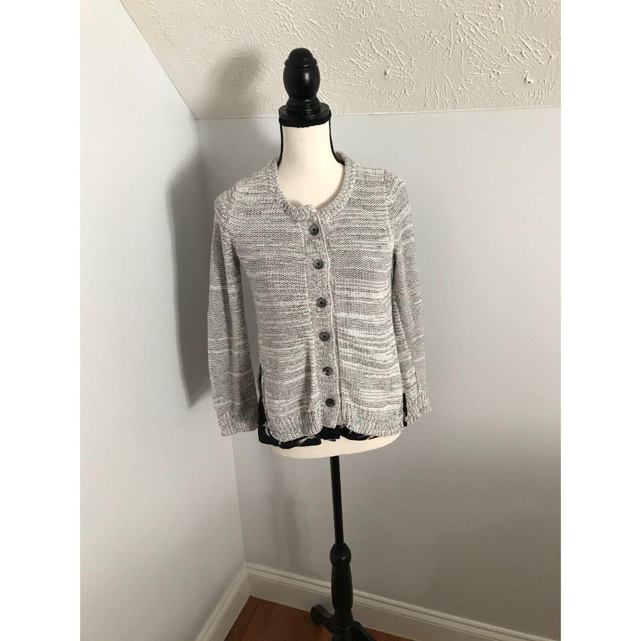 Black and white marled cardigan hotsell