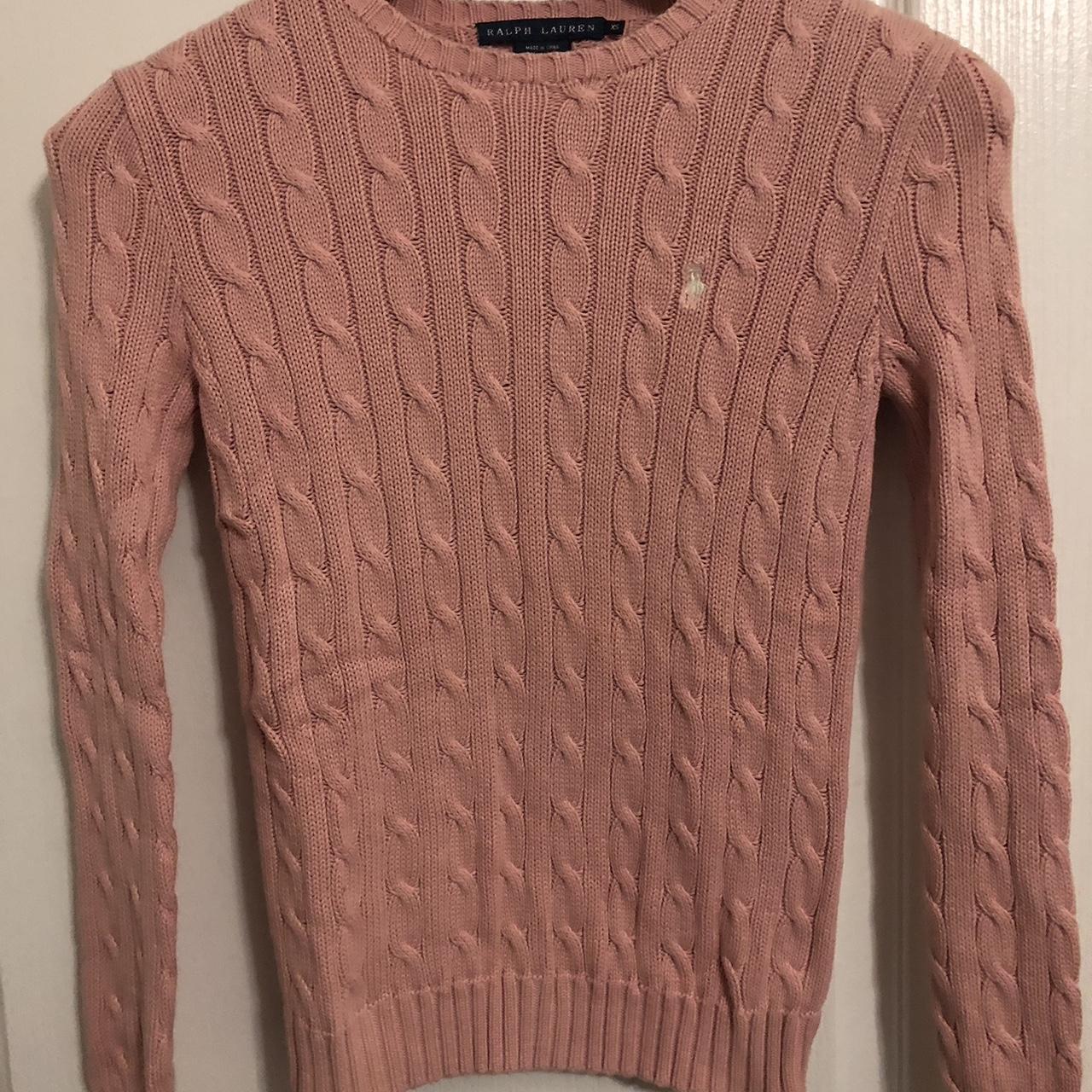 Womens Pink Ralph Lauren Cable Knit Crew Neck Depop 1586