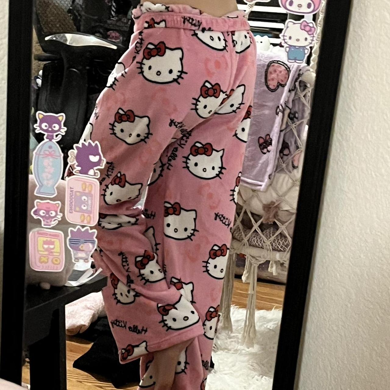 Plush Pink Snowflake Fleece Pajama Pants Large - Depop