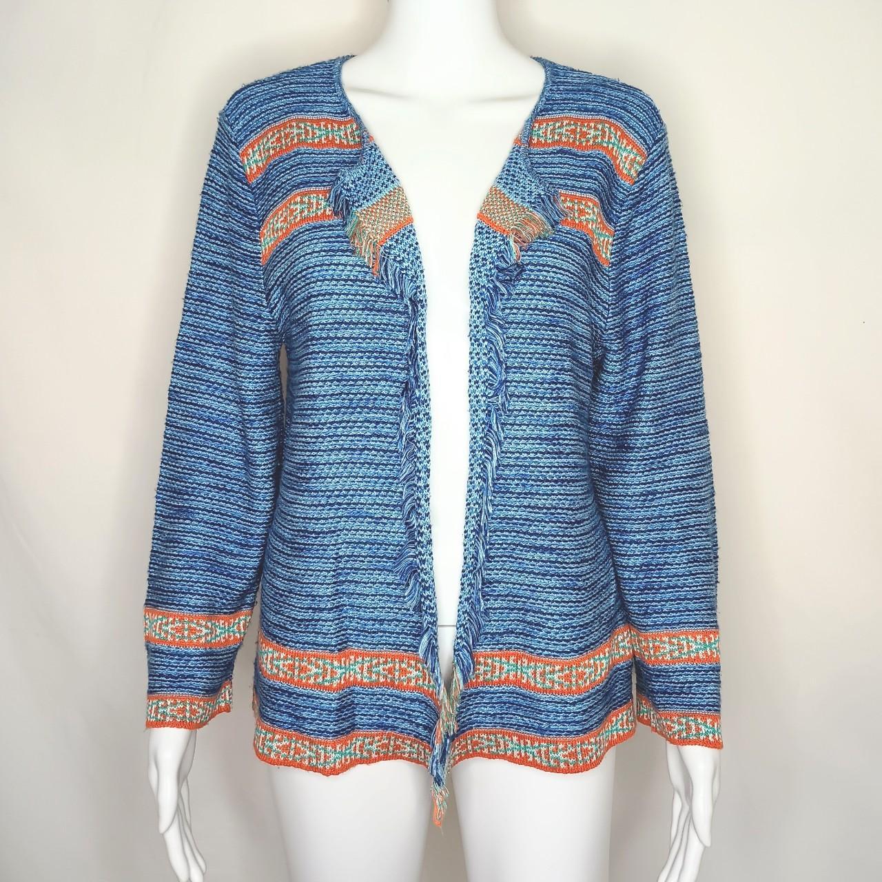 Orange and hot sale blue cardigan