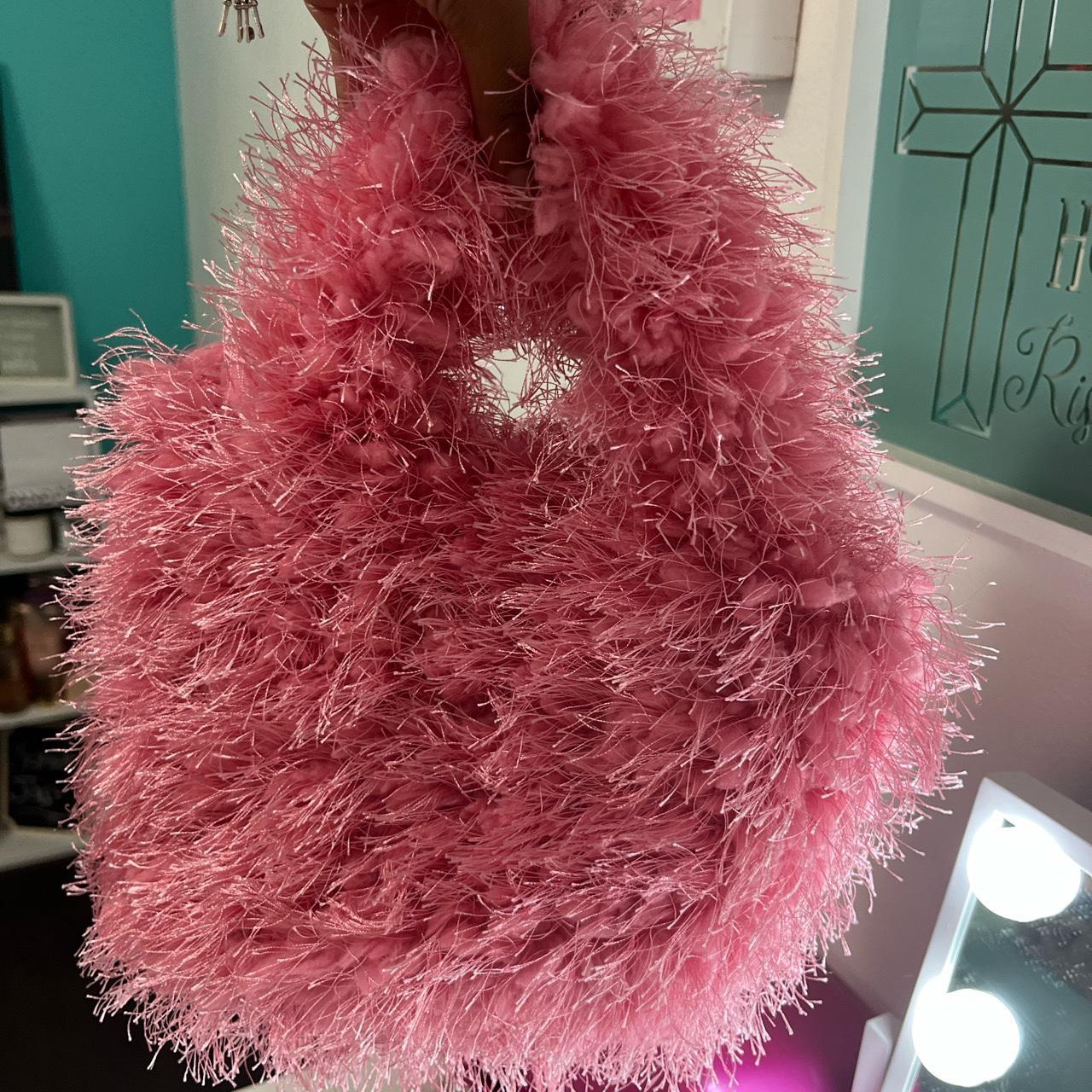 Hot pink fur discount purse