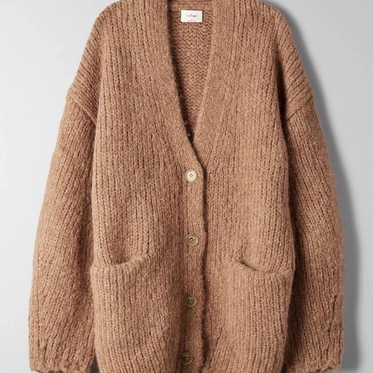 Cable Knit Aritzia Alps Cardigan Wool Sweater Aritzia Cable Knit