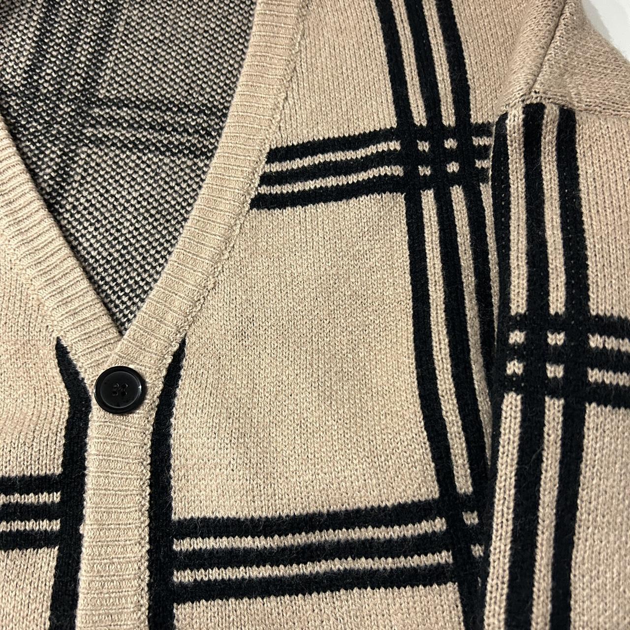 STRIPED CARDIGAN BIEGE (Oversized, soft, woolen,... - Depop